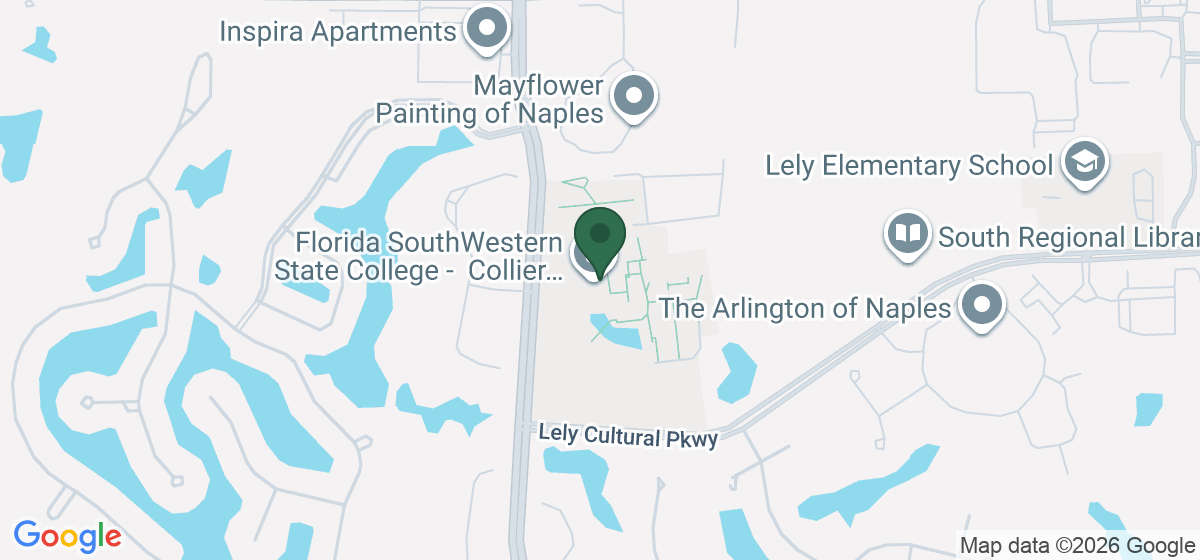 Map showing the location of FSW Collier Campus Bookstore