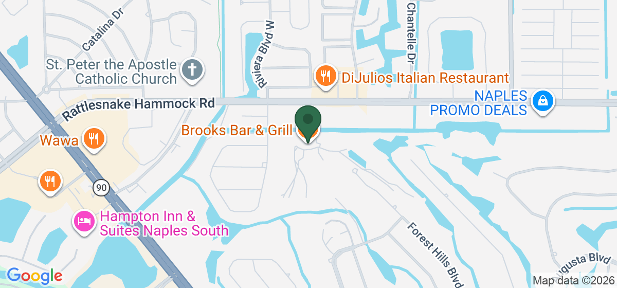 Map showing the location of Brooks Bar & Grill