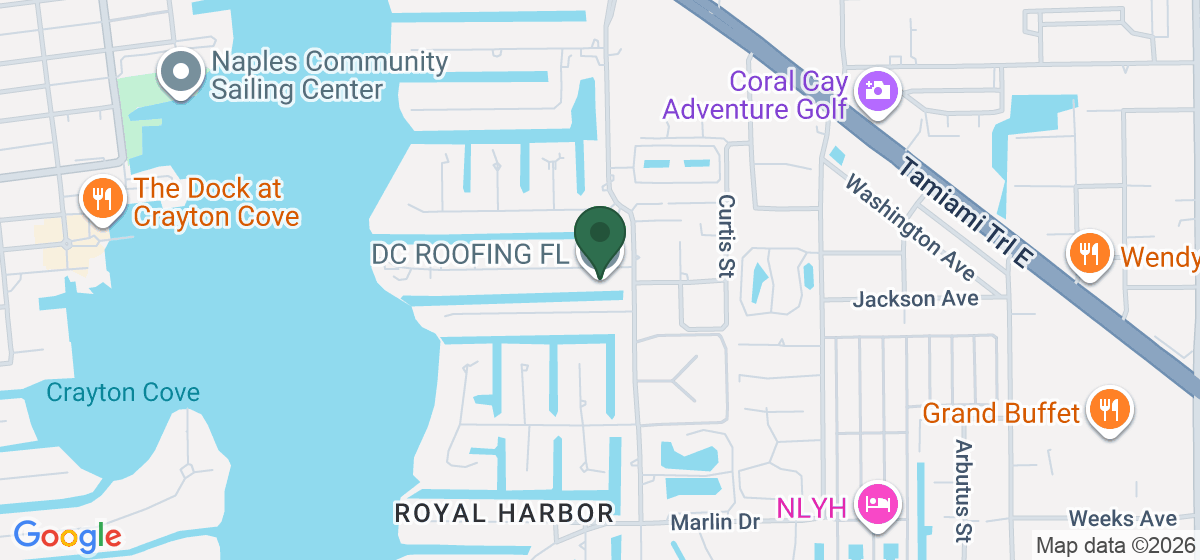 Map showing the location of DC ROOFING FL