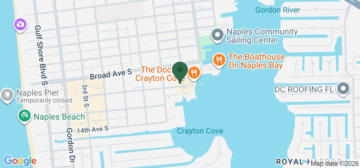 Map showing the location of Paws pet boutique