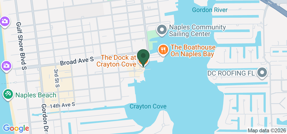Map showing the location of The Dock at Crayton Cove