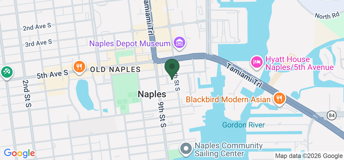 Map showing the location of Alvin's Island - Naples #754