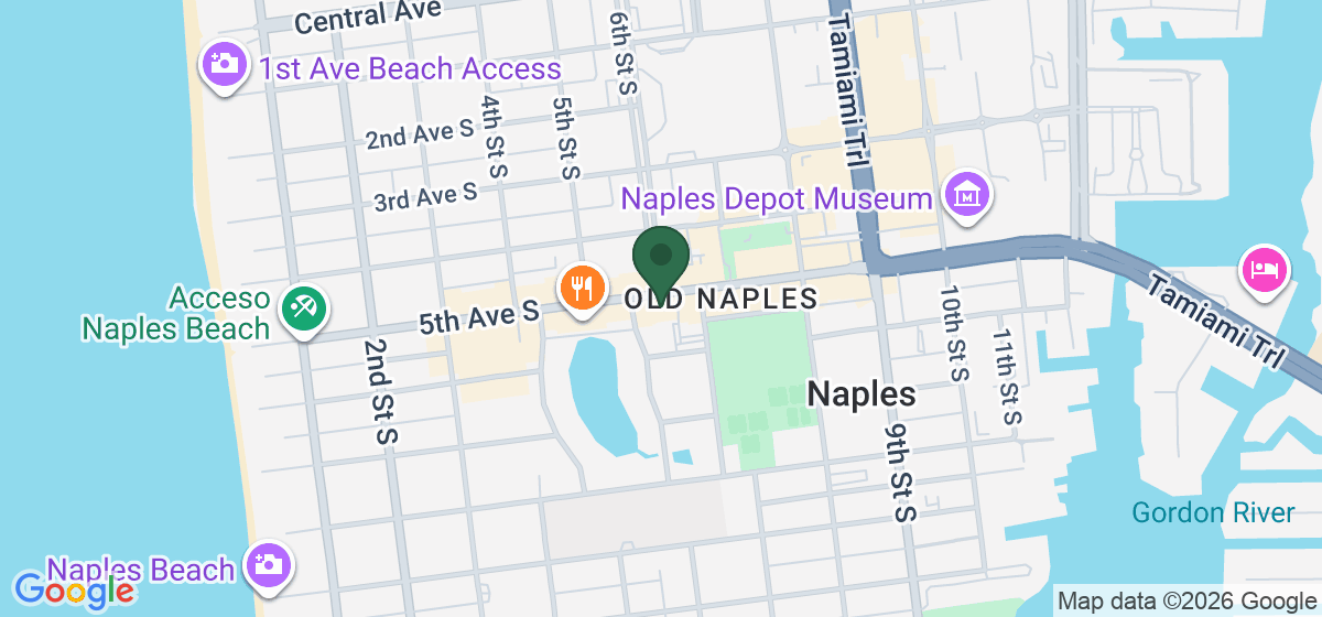Map showing the location of Art On Fifth Ave Naples, A Procaccini Gallery