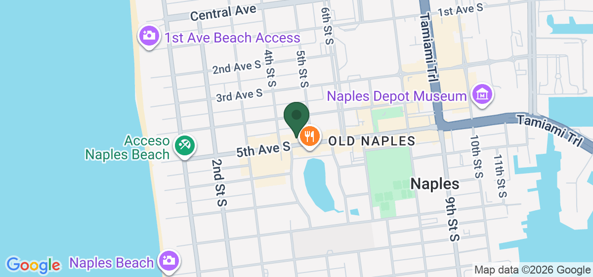 Map showing the location of Le Colonial Naples