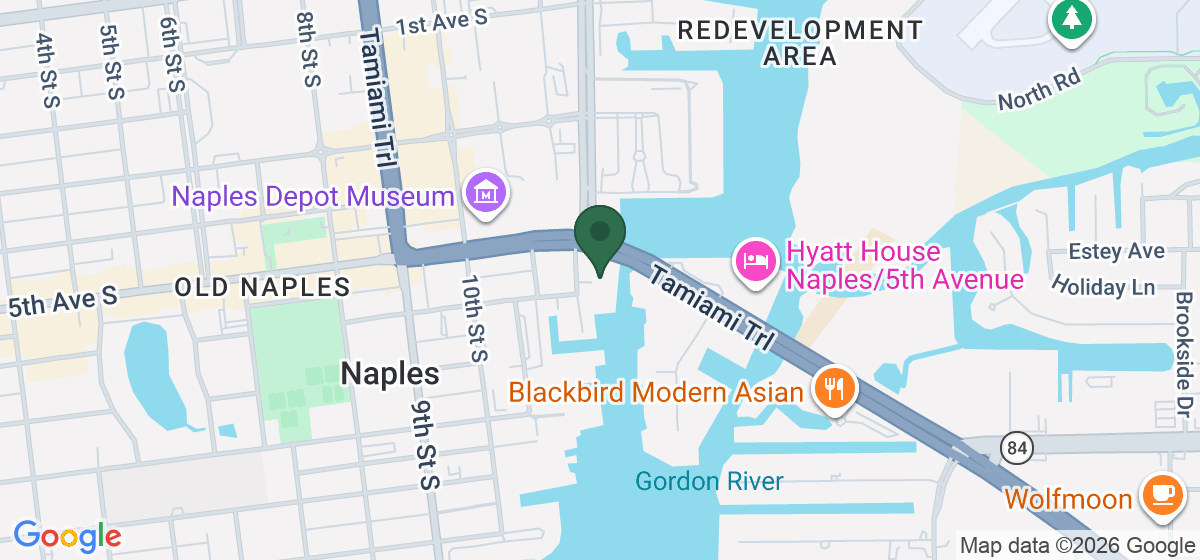 Map showing the location of M & M's Cafe at Tin City