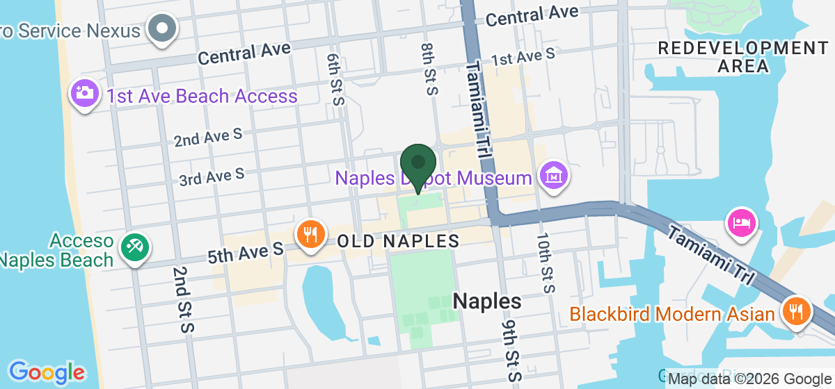 Map showing the location of City of Naples Parking Garage (Free)