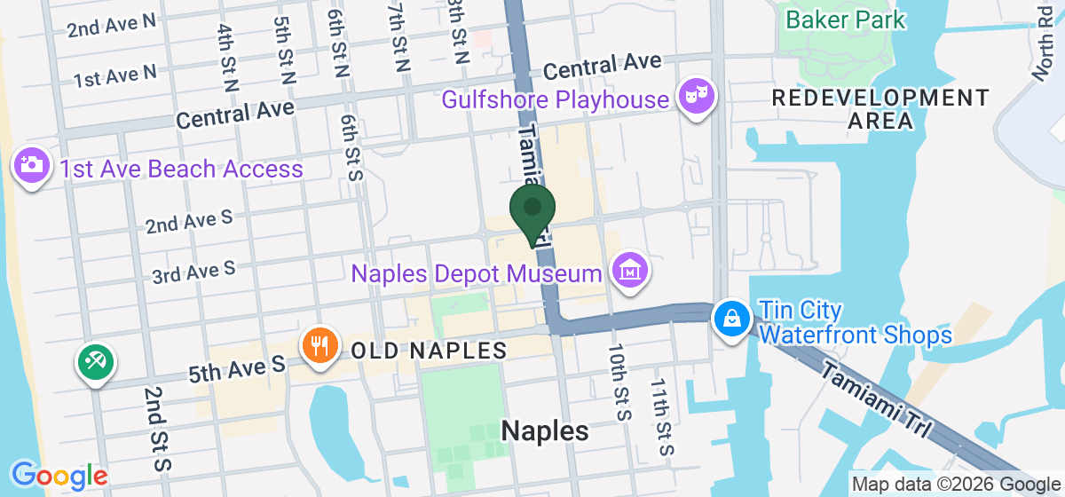 Map showing the location of Brooks Burgers