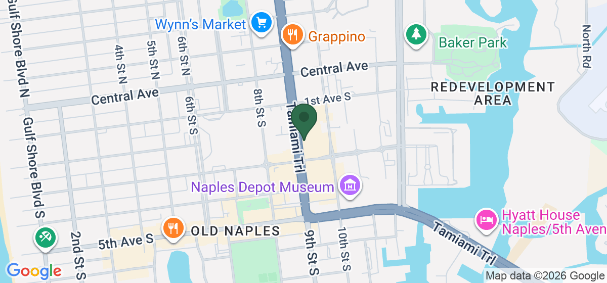 Map showing the location of Riverchase Dermatology - Naples Downtown