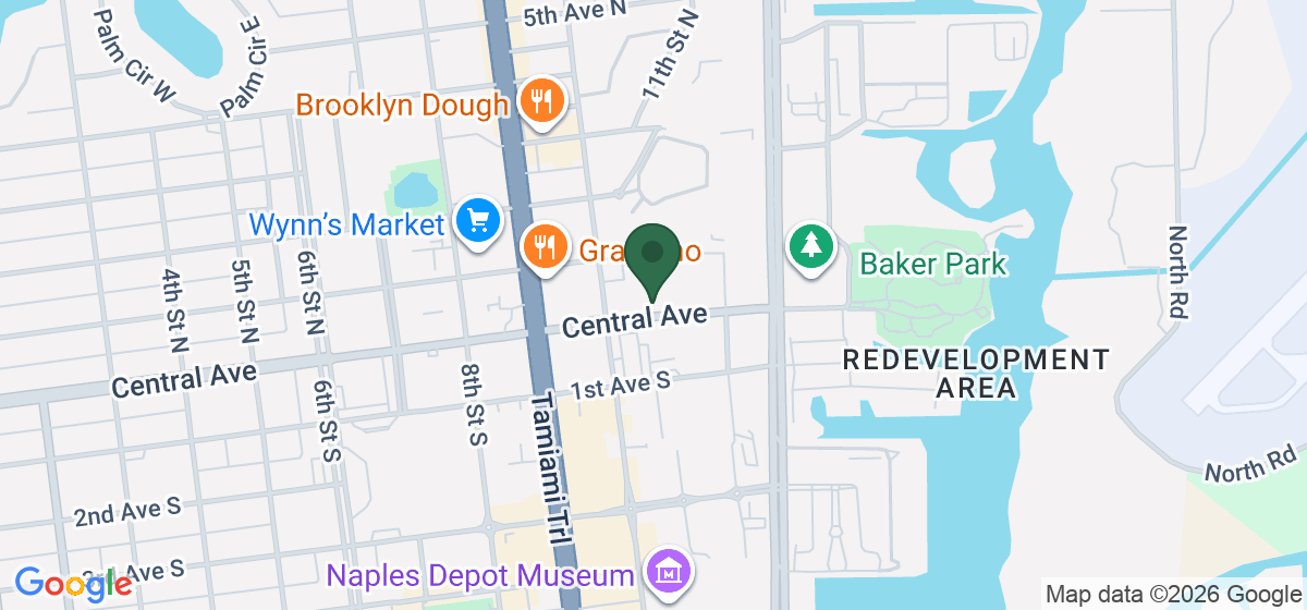 Map showing the location of MisterO1 Extraordinary Pizza - Downtown Naples