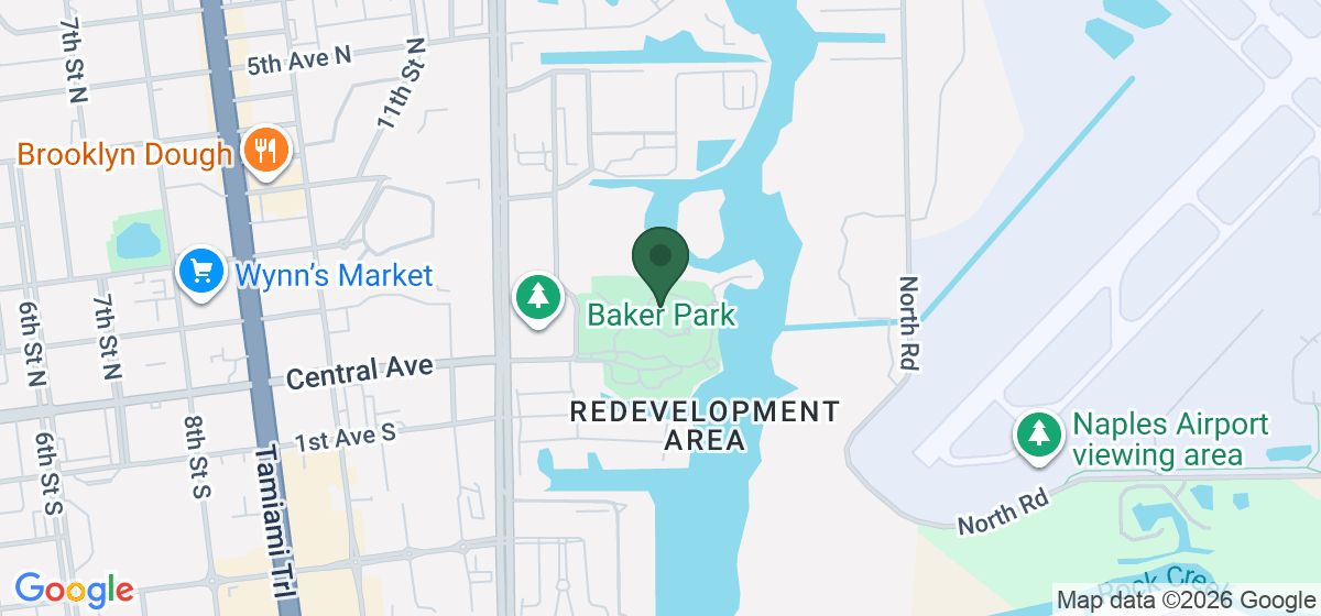 Map showing the location of Baker Park