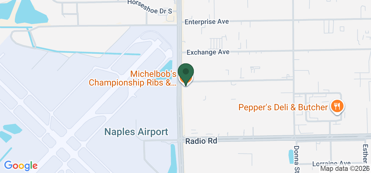 Map showing the location of Michelbob's Championship Ribs & Steak