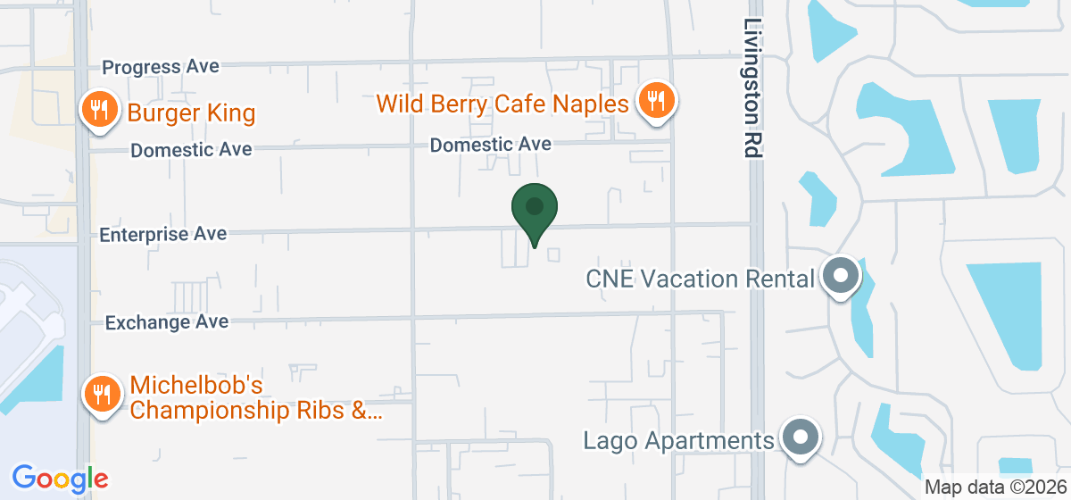 Map showing the location of One Hour Heating & Air Conditioning