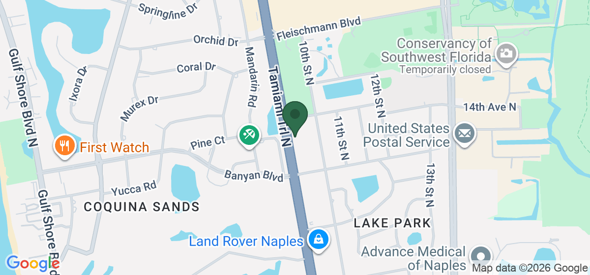 Map showing the location of Nicole Costello, MD, Gulfshore Concierge Medicine