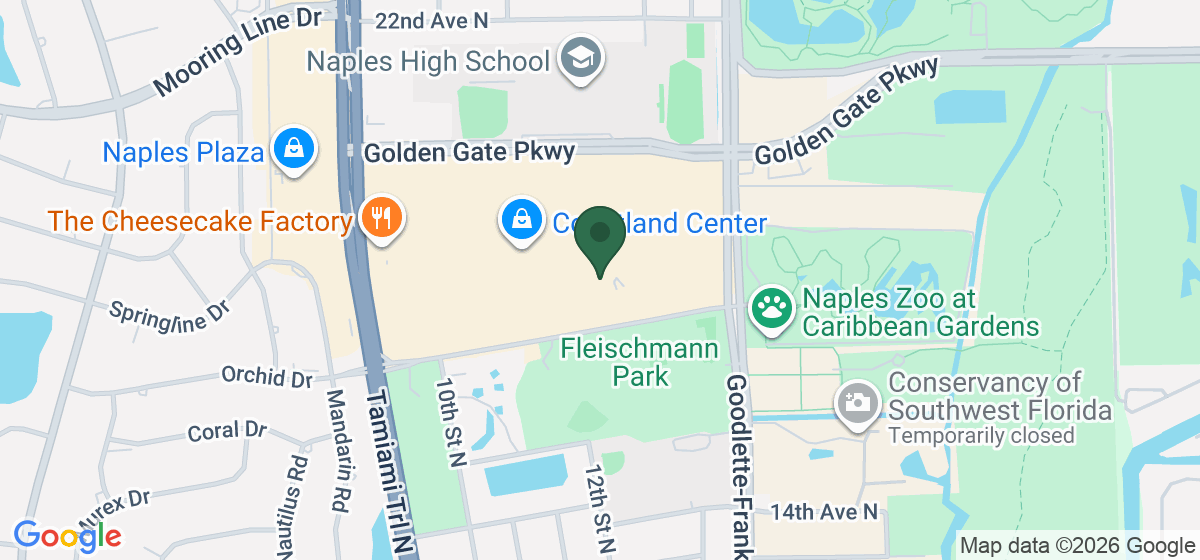Map showing the location of Vourla Mediterranean Grill & Cafe