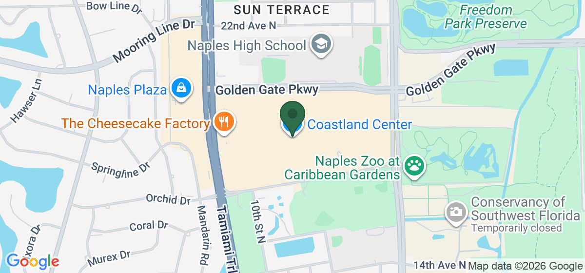 Map showing the location of Coastland Center