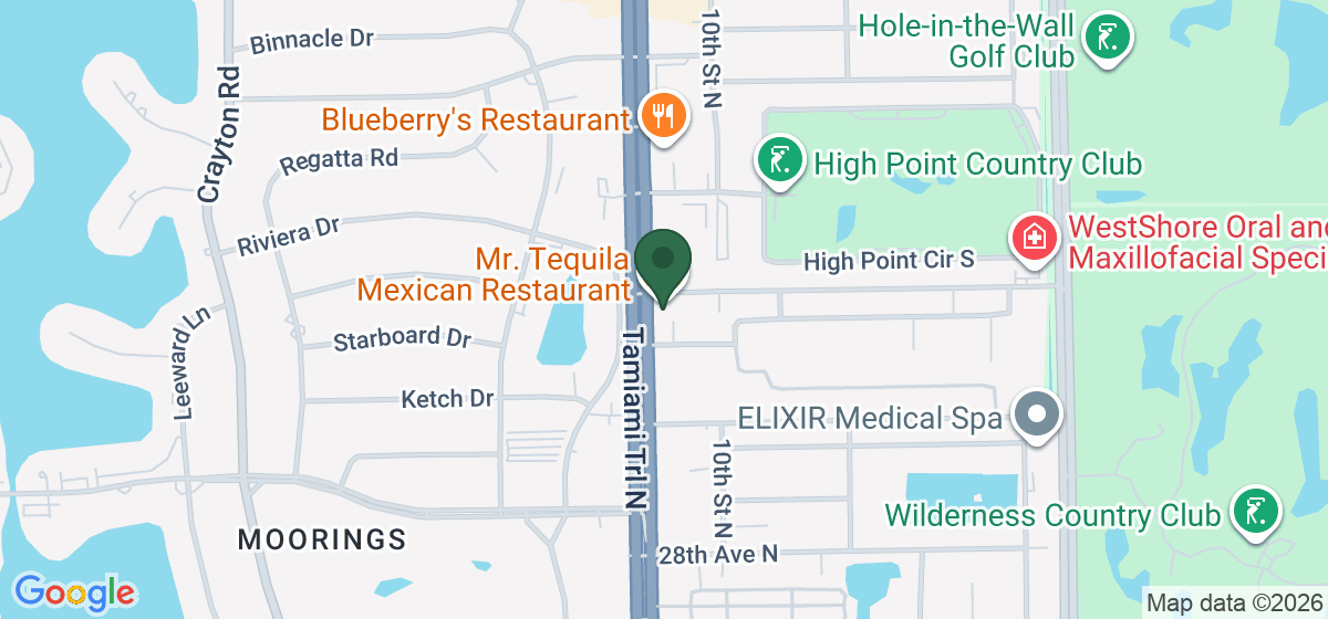 Map showing the location of Mr. Tequila Mexican Restaurant