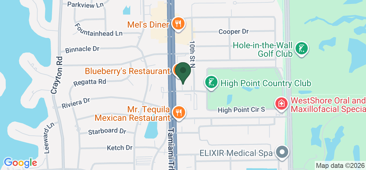 Map showing the location of Naples General & Cosmetic Dentistry LLC