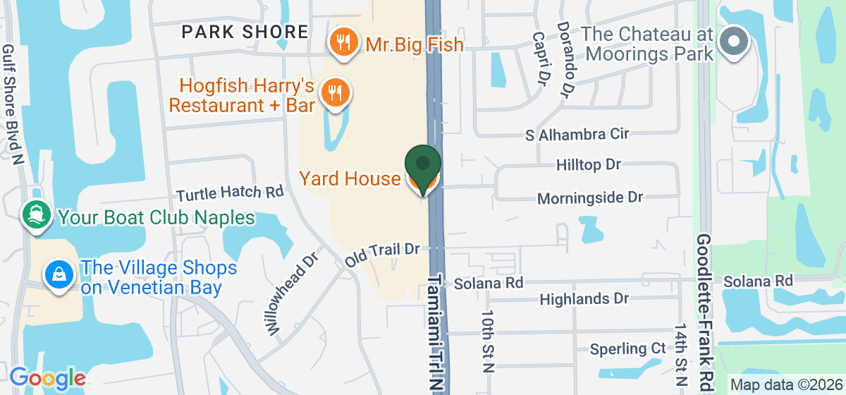 Map showing the location of Yard House