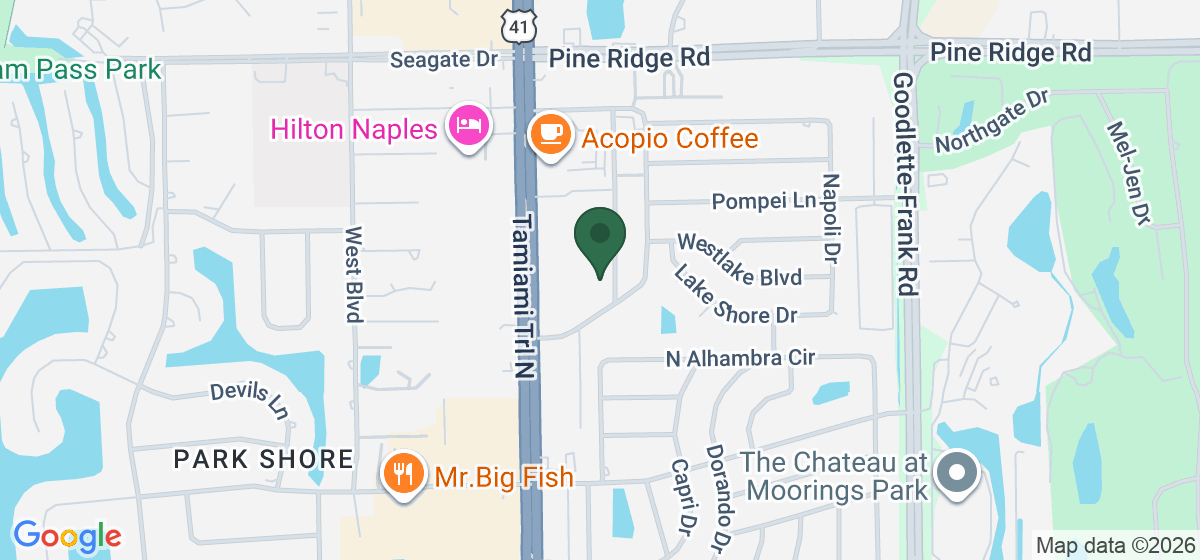 Map showing the location of North Trail Physical Therapy