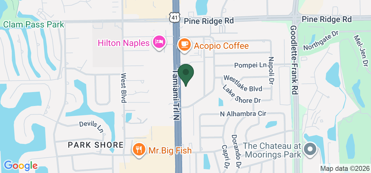 Map showing the location of Snyderman's Shoes of Naples