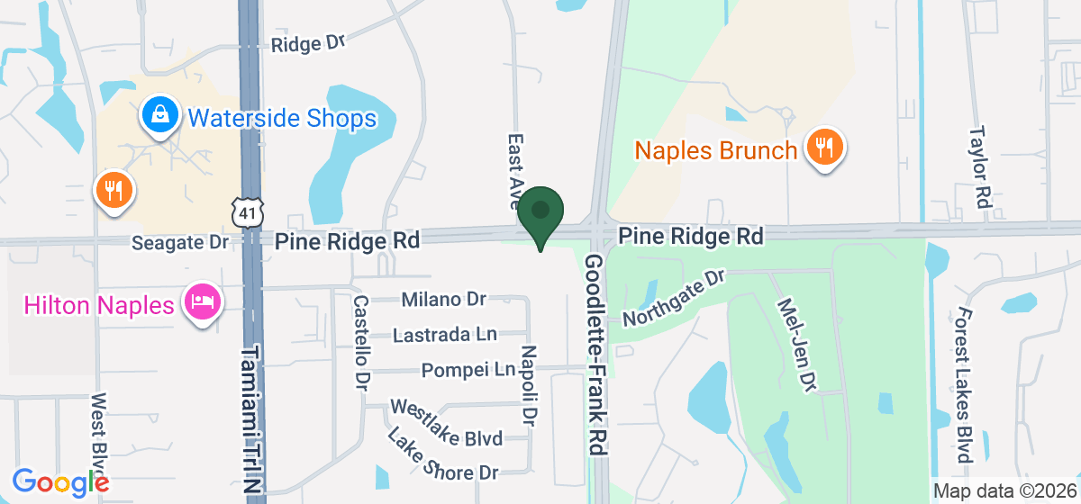 Map showing the location of Nexus Nail Studio Naples