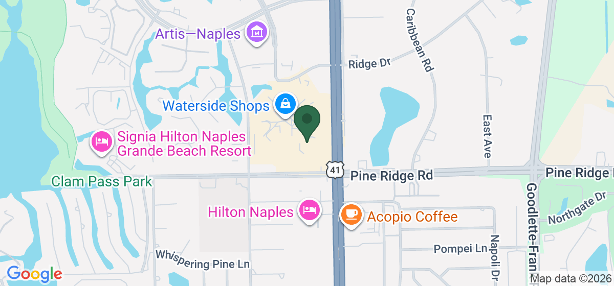 Map showing the location of True Food Kitchen