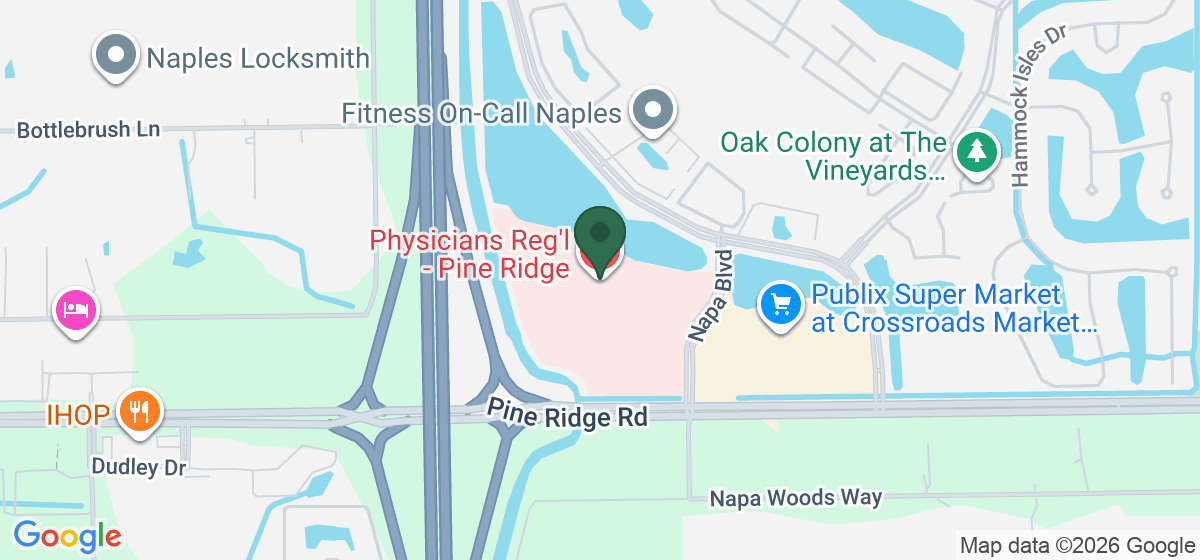 Map showing the location of Physicians Regional - Pine Ridge