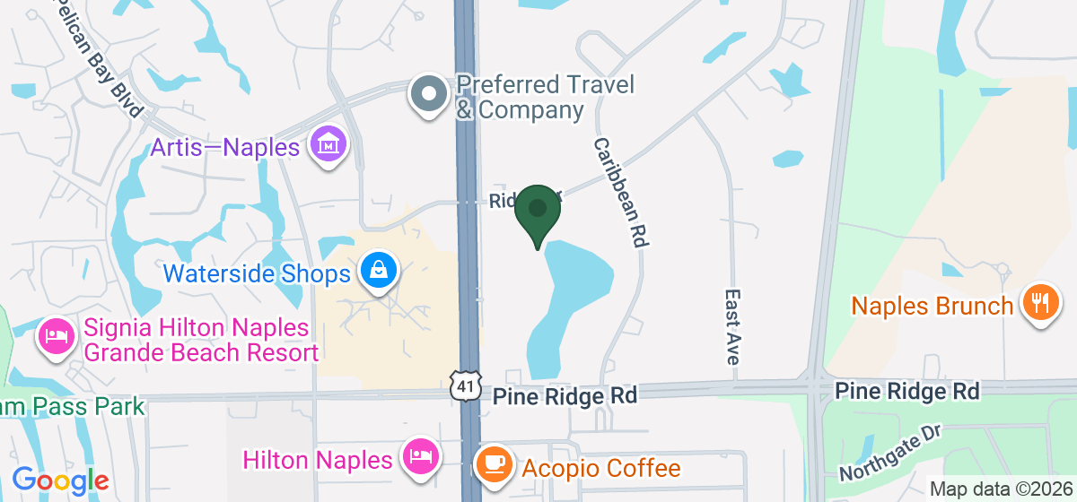 Map showing the location of The Om Spa - Naples, FL