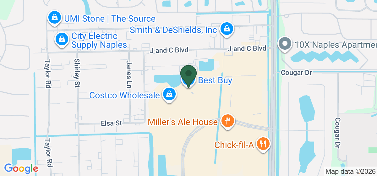 Map showing the location of Best Buy