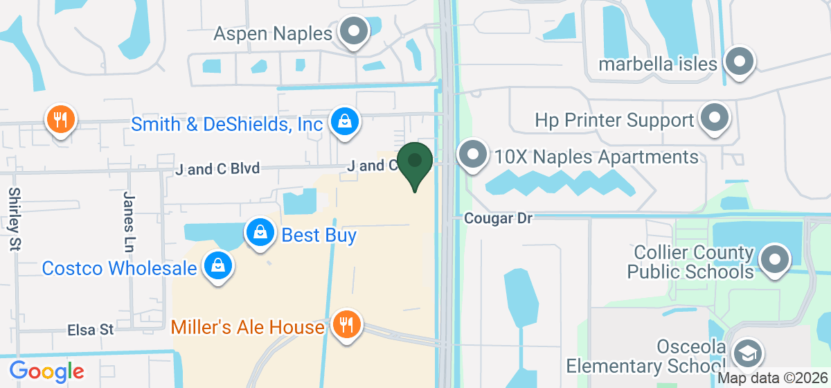 Map showing the location of Naples Chrysler Dodge Jeep Ram