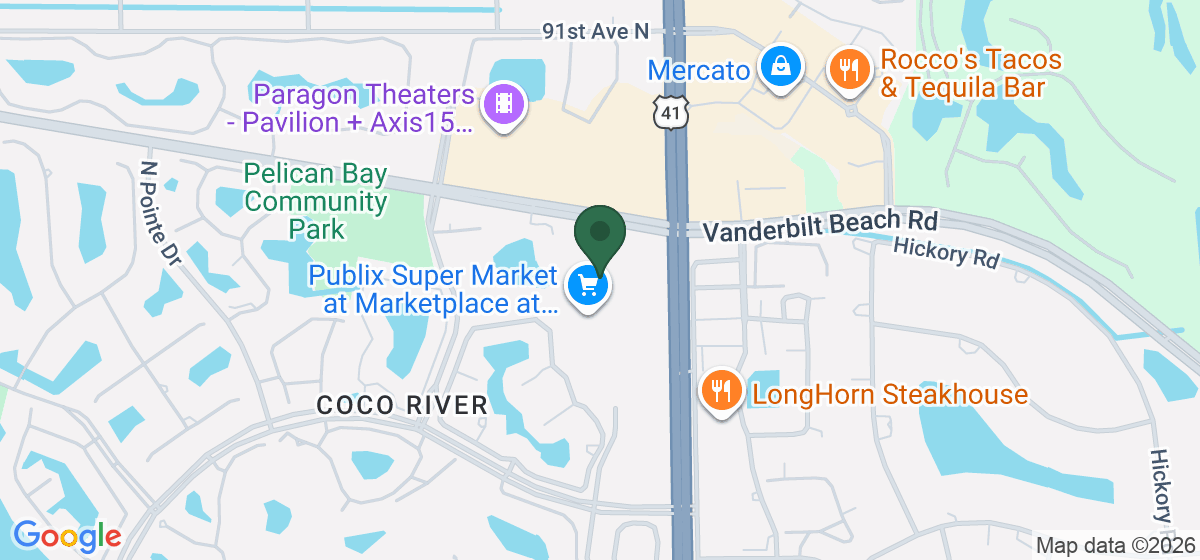 Map showing the location of Namba Ramen & Sushi - Naples