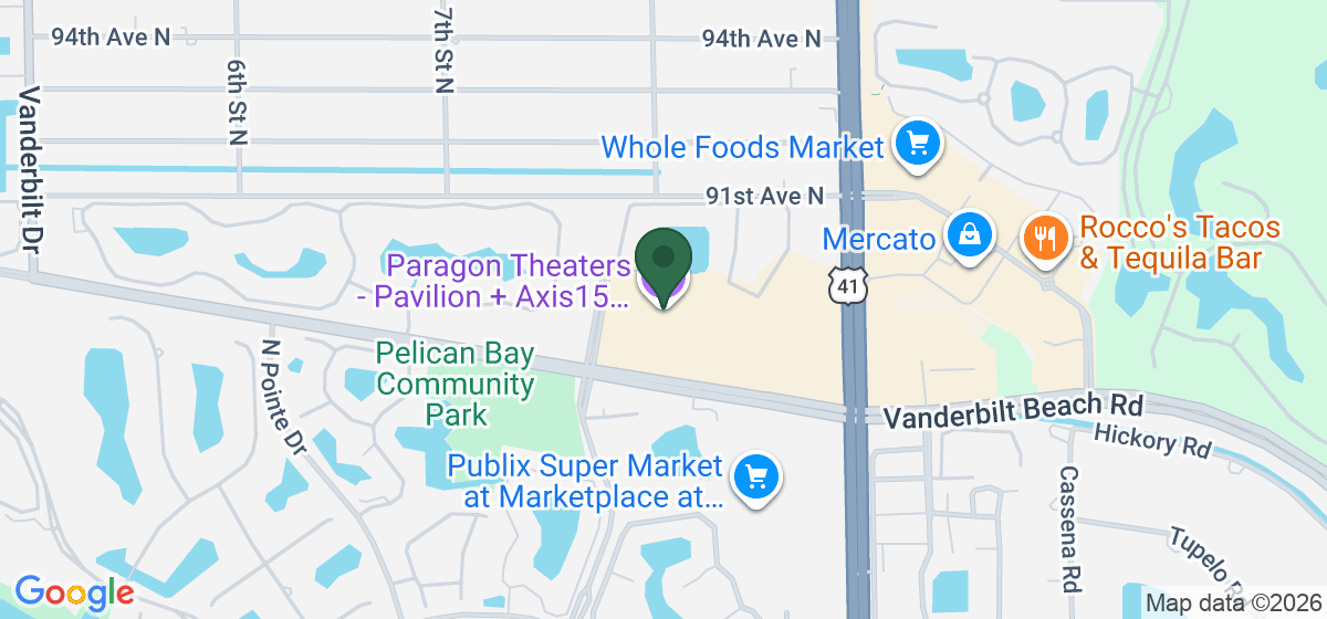 Map showing the location of Paragon Theaters - Pavilion + Axis15 Extreme