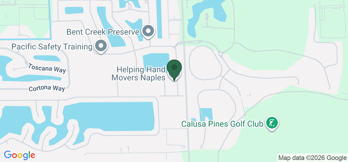 Map showing the location of Helping Hand Movers Naples, LLC