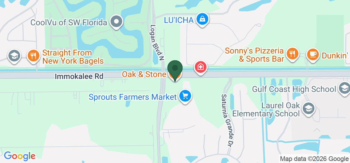 Map showing the location of Oak & Stone